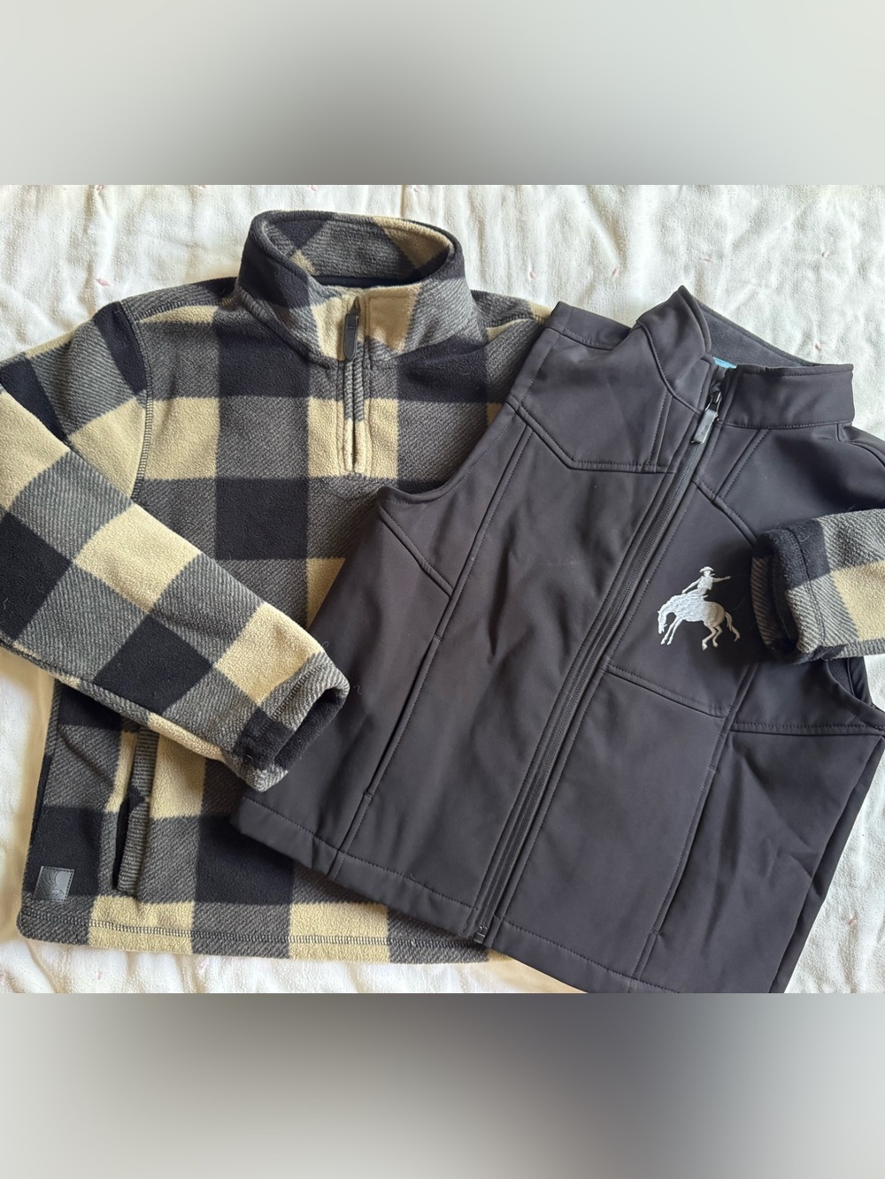 Cody James Boys Western Vest & Buffalo Plaid Fleece Pullover Youth XL
